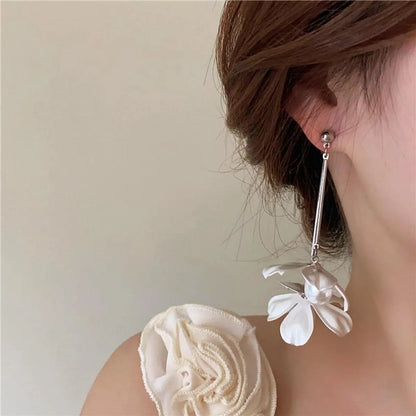 1 Pair Ig Style Sweet Flower Plating Inlay Copper Pearl Drop Earrings