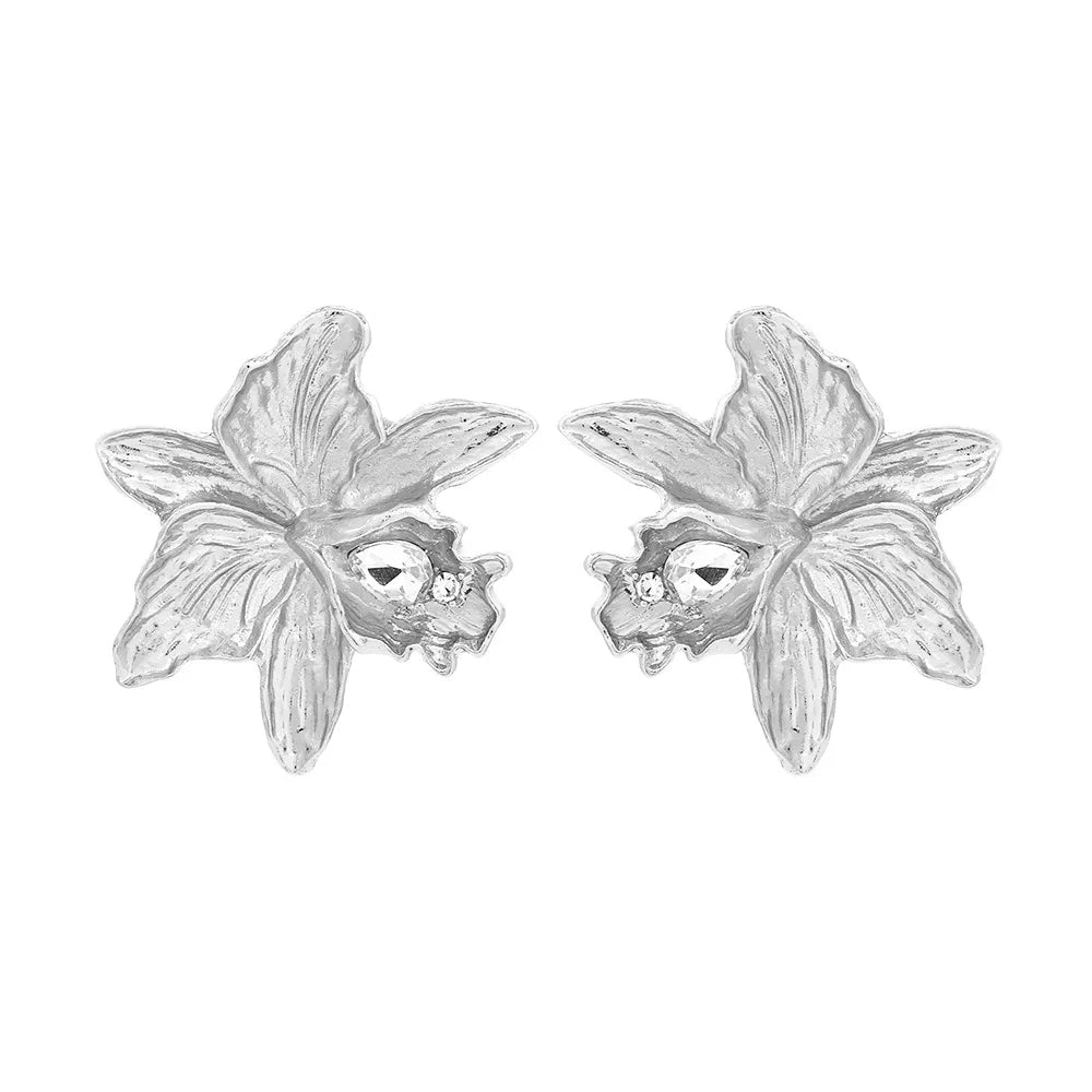 1 Pair IG Style Sweet Flower Plating Inlay Zinc Alloy Rhinestones Ear Studs