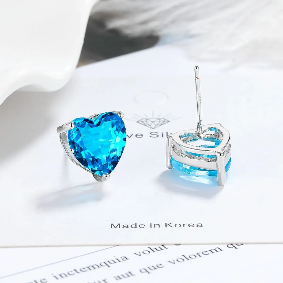 1 Pair IG Style Sweet Heart Shape Inlay Copper Zircon Rose Gold Plated White Gold Plated Ear Studs