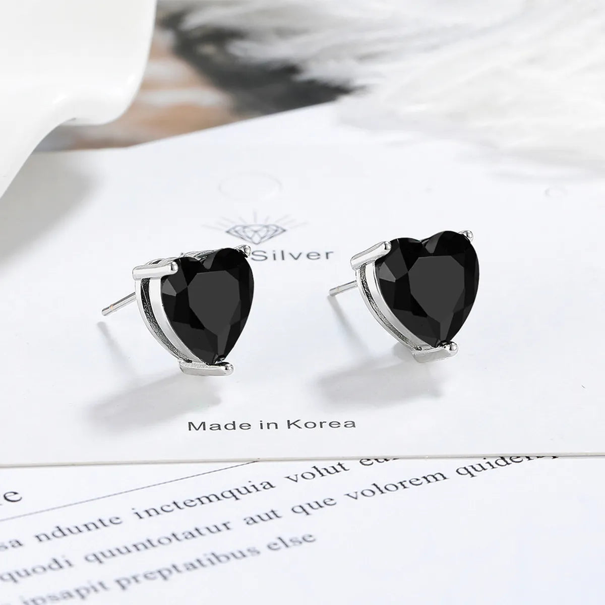 1 Pair IG Style Sweet Heart Shape Inlay Copper Zircon Rose Gold Plated White Gold Plated Ear Studs