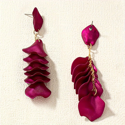 1 Pair IG Style Sweet Petal Plastic Drop Earrings