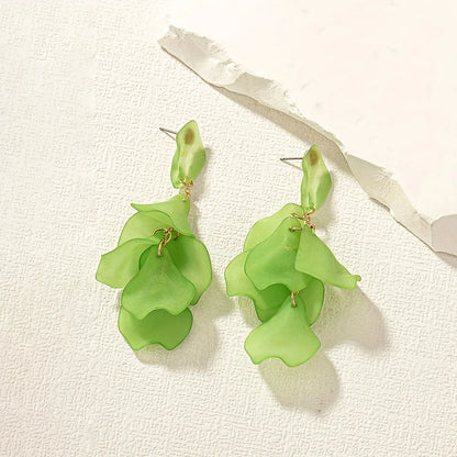 1 Pair IG Style Sweet Petal Plastic Drop Earrings