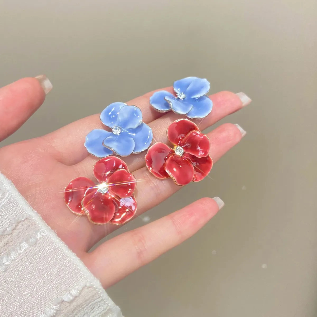 1 Pair IG Style Sweet Simple Style Flower Enamel Alloy Ear Studs