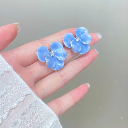 1 Pair IG Style Sweet Simple Style Flower Enamel Alloy Ear Studs