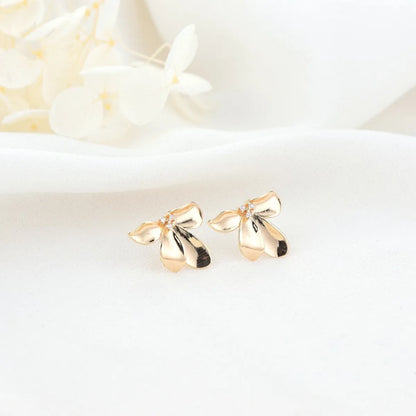 1 Pair IG Style Sweet Simple Style Flower Inlay Copper Zircon Gold Plated Ear Studs