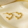 1 Pair IG Style Sweet Simple Style Heart Shape Hollow Out Inlay Titanium Steel Zircon Ear Studs