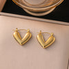 1 Pair IG Style Sweet Simple Style Heart Shape Hollow Out Inlay Titanium Steel Zircon Ear Studs