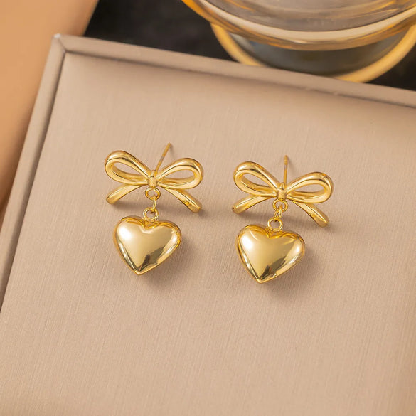 1 Pair IG Style Sweet Simple Style Heart Shape Hollow Out Inlay Titanium Steel Zircon Ear Studs