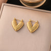 1 Pair IG Style Sweet Simple Style Heart Shape Hollow Out Inlay Titanium Steel Zircon Ear Studs