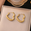 1 Pair IG Style Sweet Simple Style Heart Shape Hollow Out Inlay Titanium Steel Zircon Ear Studs