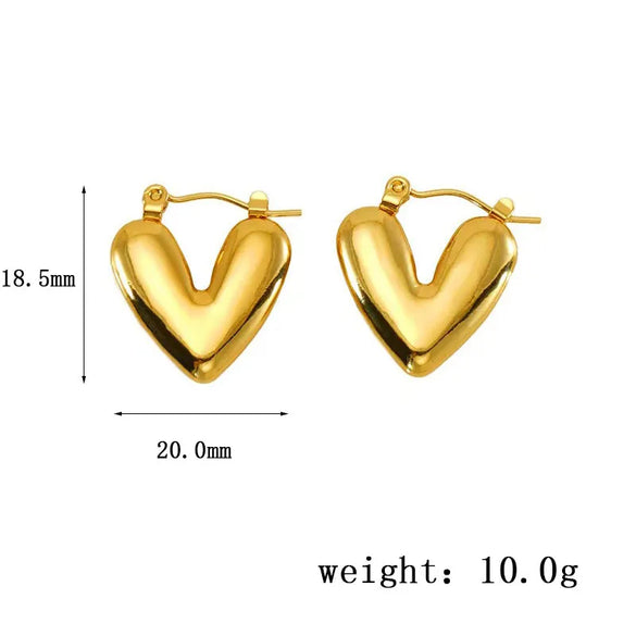 1 Pair IG Style Sweet Simple Style Heart Shape Hollow Out Inlay Titanium Steel Zircon Ear Studs