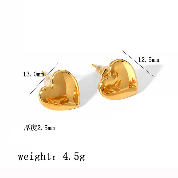 1 Pair IG Style Sweet Simple Style Heart Shape Hollow Out Inlay Titanium Steel Zircon Ear Studs