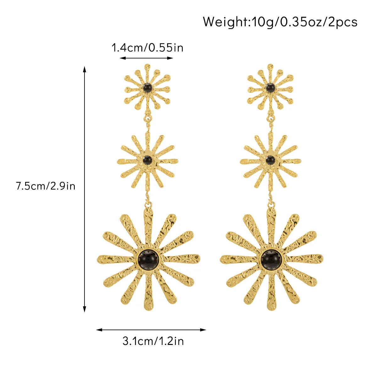 1 Pair IG Style Sweet Simple Style Leaves Flower Inlay 304 Stainless Steel Gem Drop Earrings