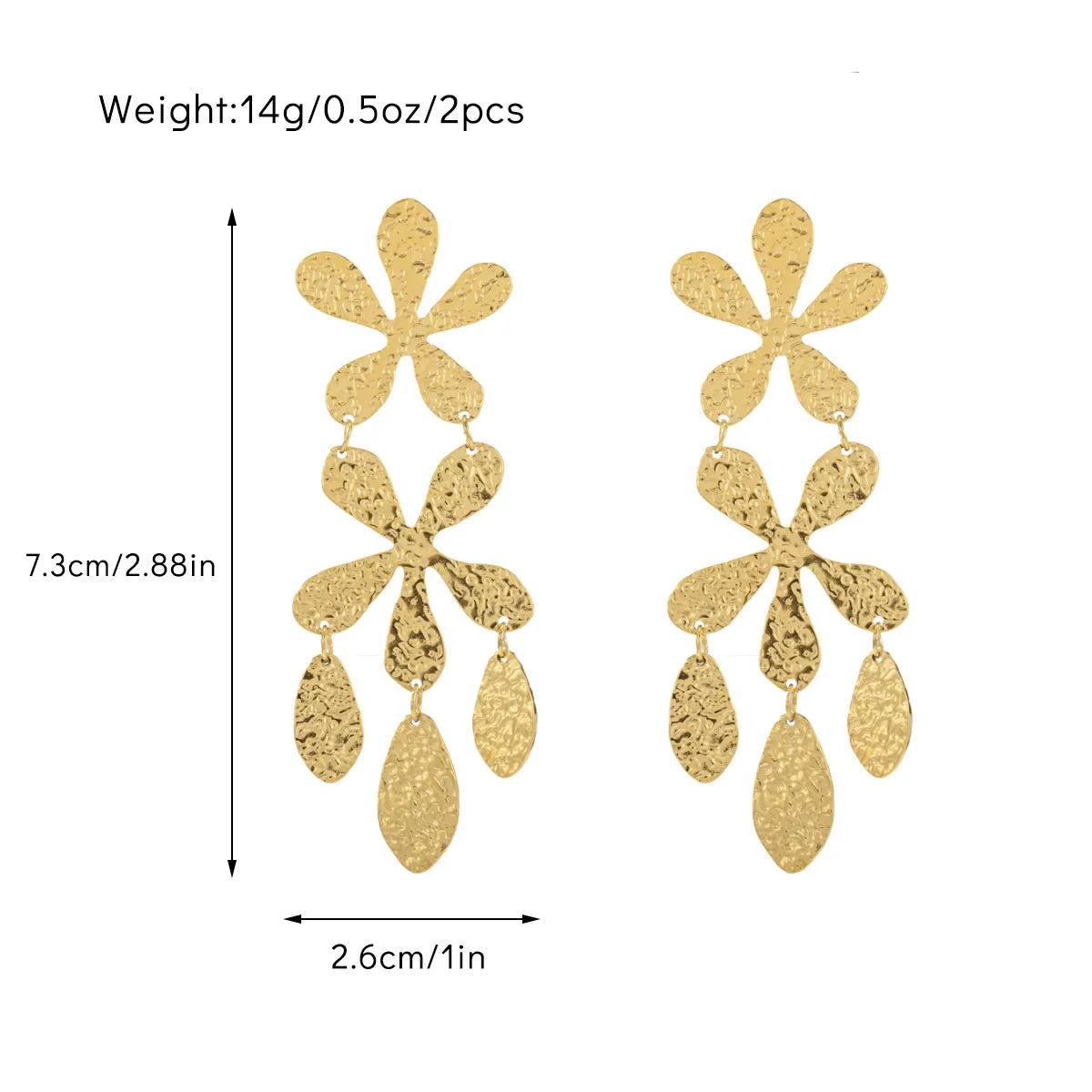 1 Pair IG Style Sweet Simple Style Leaves Flower Inlay 304 Stainless Steel Gem Drop Earrings