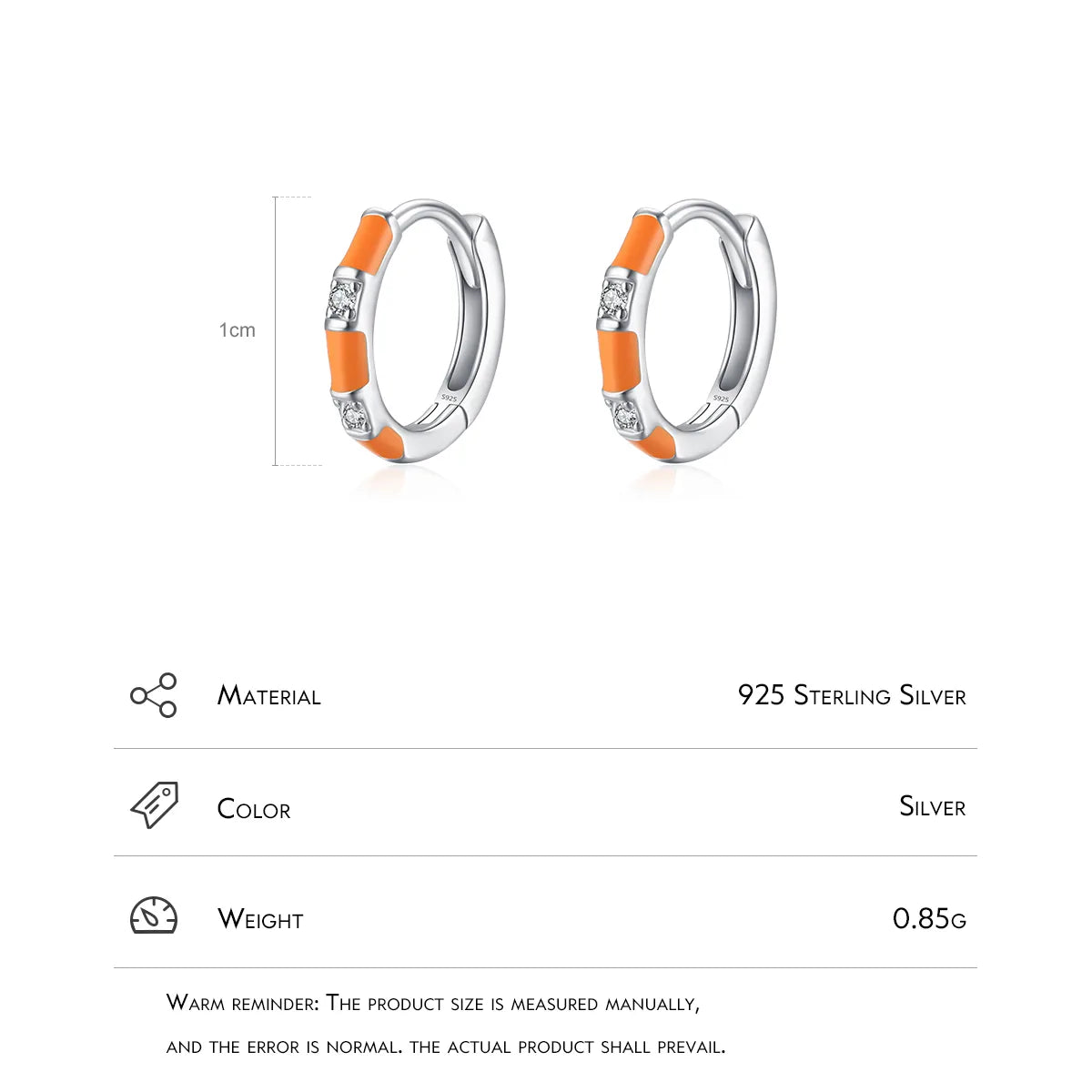 1 Pair Ig Style Sweet Simple Style Round Enamel Plating Inlay Sterling Silver Zircon Rhodium Plated Earrings