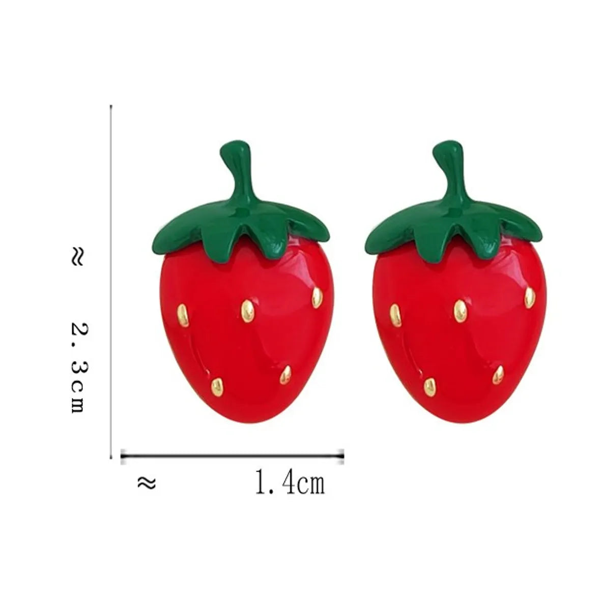 1 Pair IG Style Sweet Strawberry Enamel Plating Alloy Ear Studs