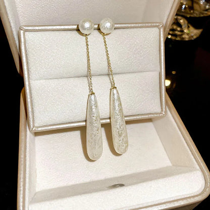 1 Pair IG Style Sweet Water Droplets Pearl Alloy Drop Earrings