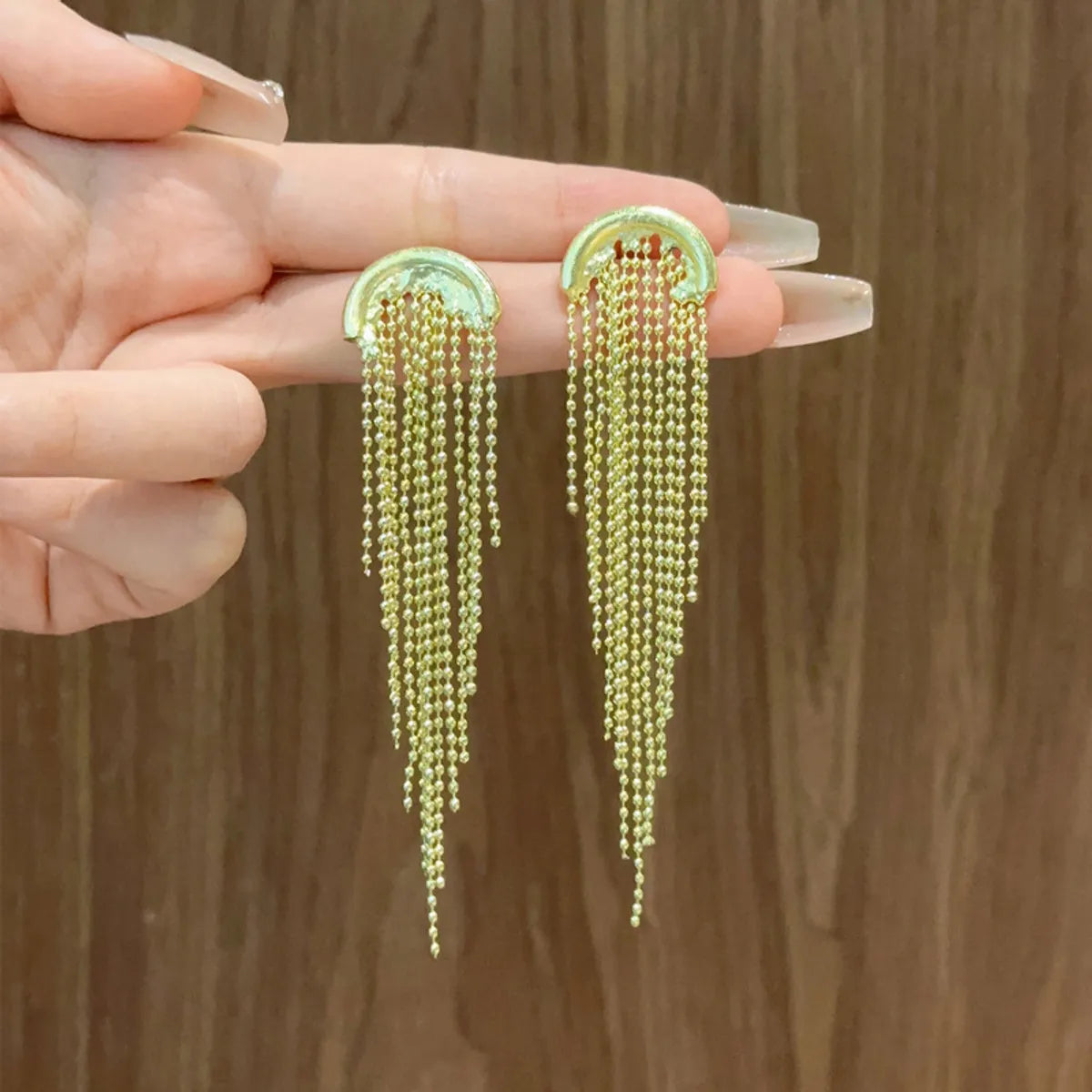 1 Pair Ig Style Tassel Alloy Drop Earrings