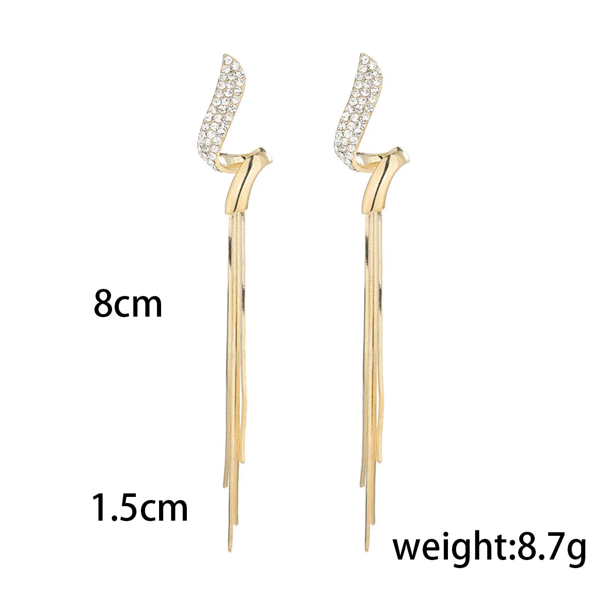 1 Pair IG Style Tassel Plating Inlay Copper Drop Earrings