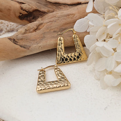 1 Pair Ig Style Trapezoid Plating Stainless Steel Earrings