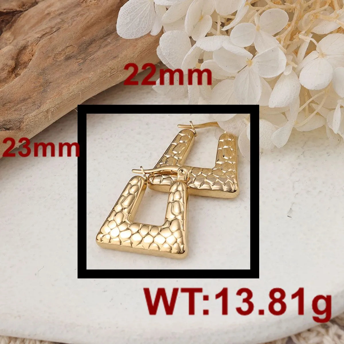 1 Pair Ig Style Trapezoid Plating Stainless Steel Earrings