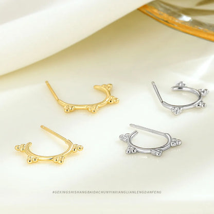 1 Pair Ig Style Triangle Plating Sterling Silver Earrings