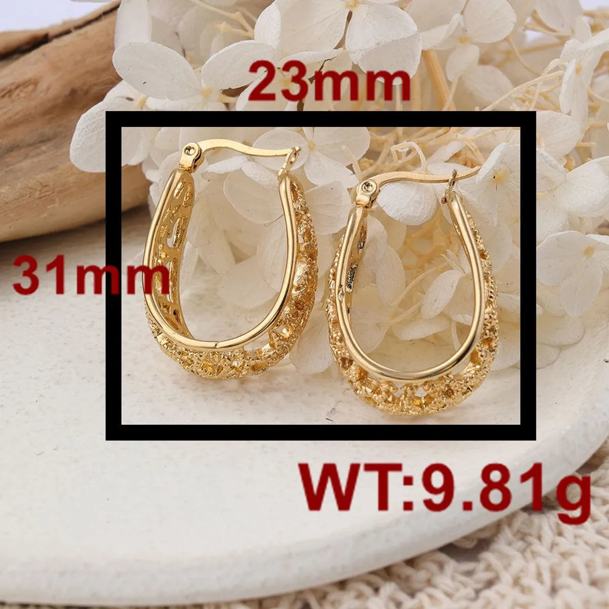 1 Pair Ig Style U Shape Plating Hollow Out Stainless Steel Earrings