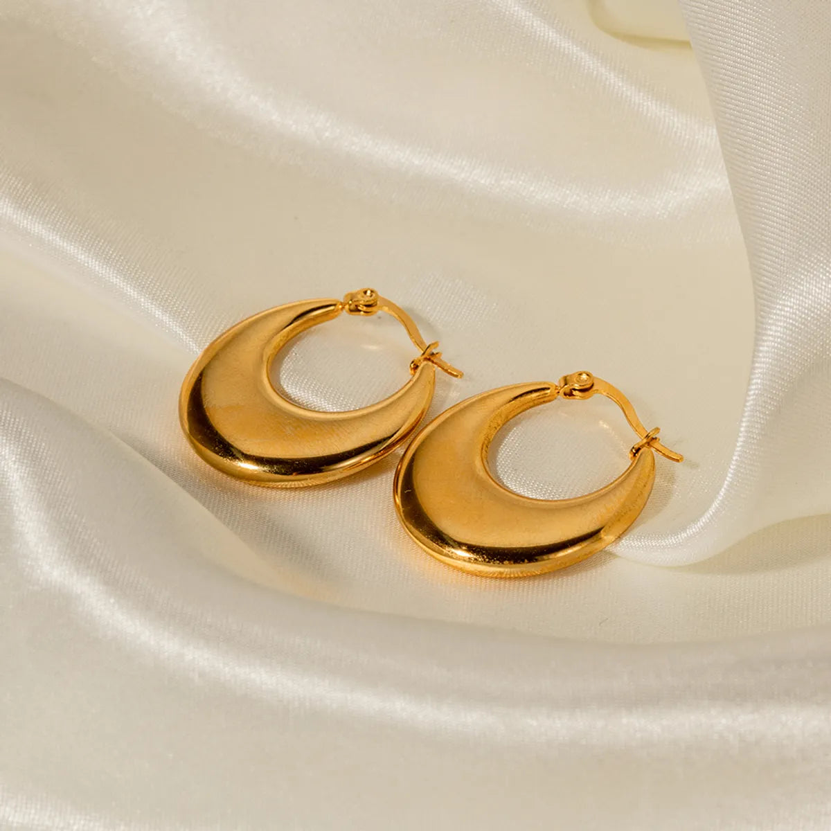 1 Pair Ig Style U Shape Plating Stainless Steel 18k Gold Plated Earrings