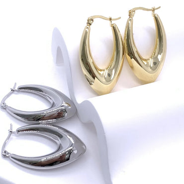 1 Pair Ig Style U Shape Plating Stainless Steel Earrings