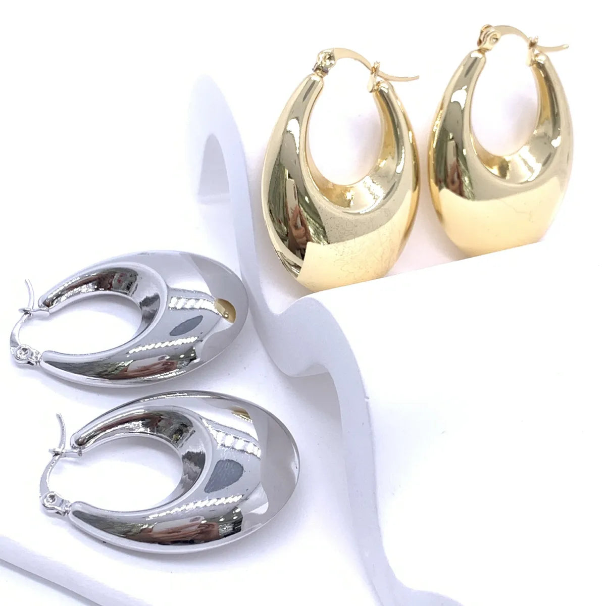 1 Pair Ig Style U Shape Plating Stainless Steel Earrings