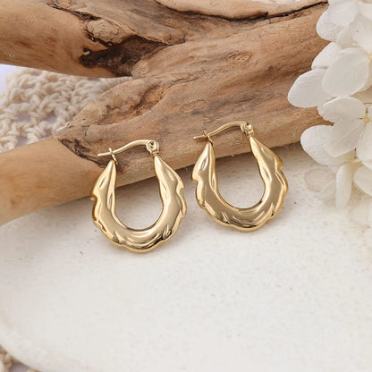 1 Pair Ig Style U Shape Plating Stainless Steel Earrings