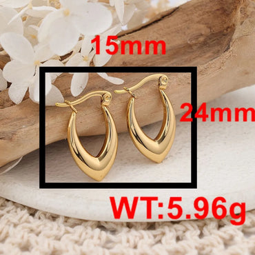 1 Pair IG Style U Shape Plating Stainless Steel Earrings