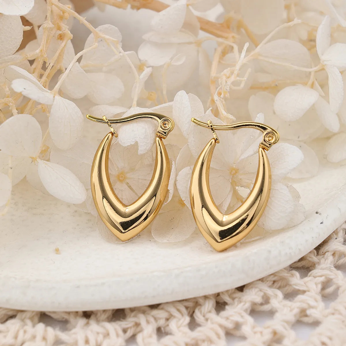 1 Pair IG Style U Shape Plating Stainless Steel Earrings