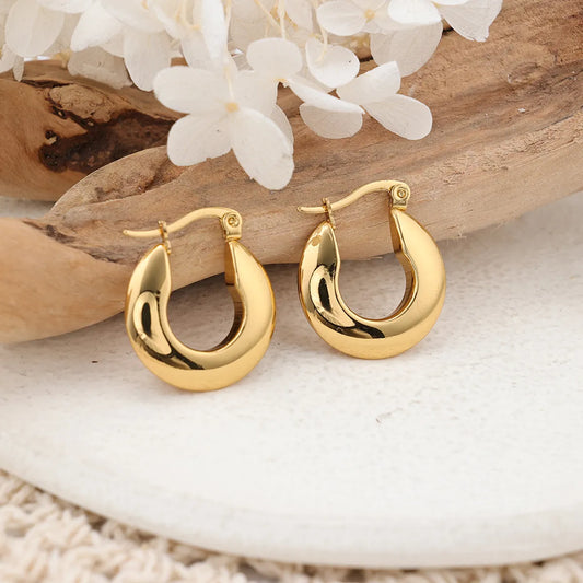 1 Pair IG Style U Shape Plating Stainless Steel Earrings