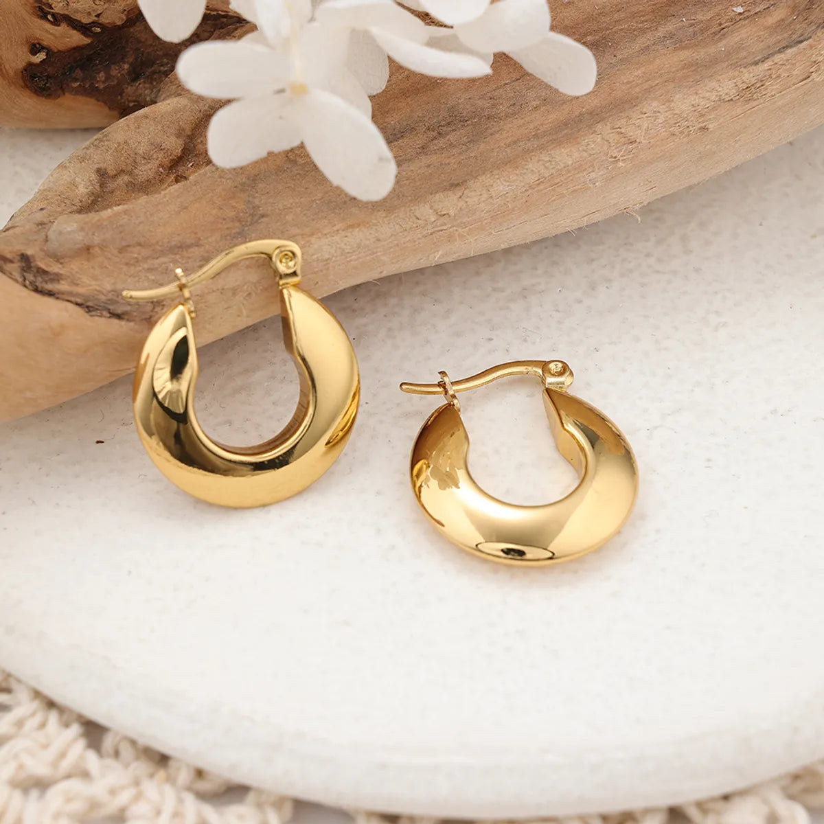 1 Pair IG Style U Shape Plating Stainless Steel Earrings