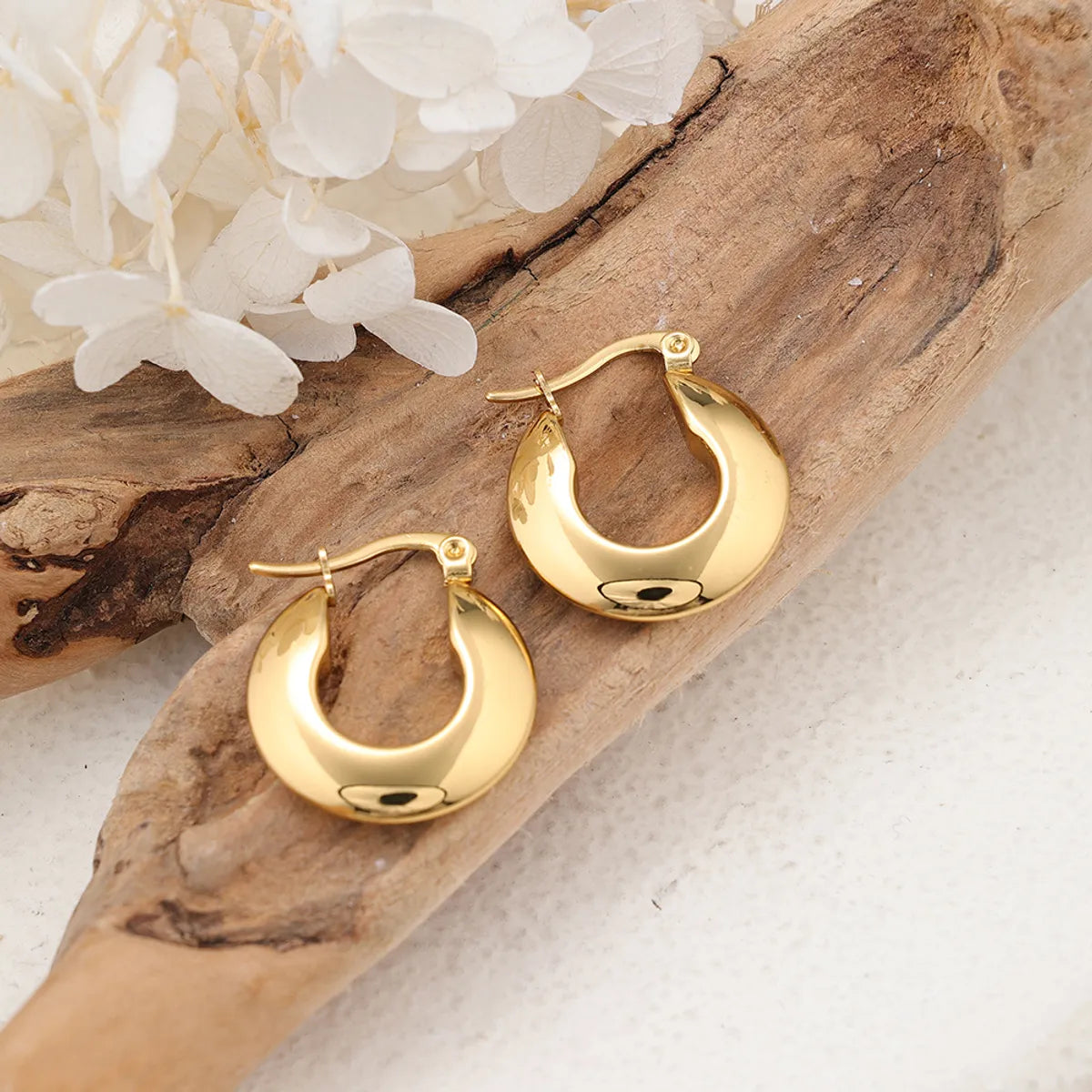 1 Pair IG Style U Shape Plating Stainless Steel Earrings