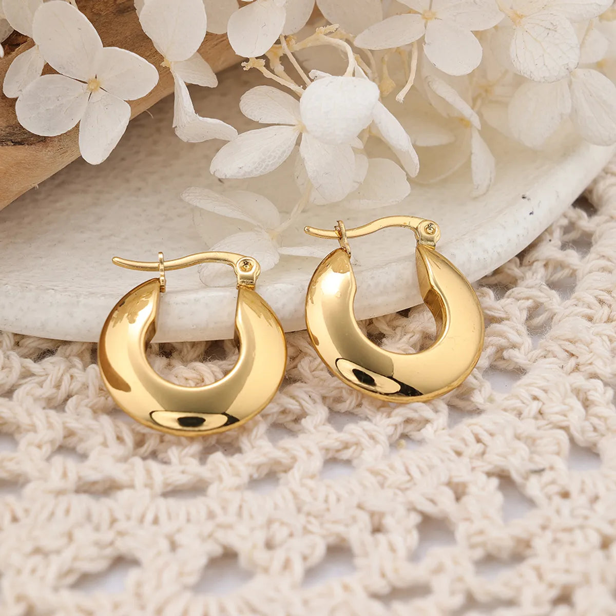 1 Pair IG Style U Shape Plating Stainless Steel Earrings