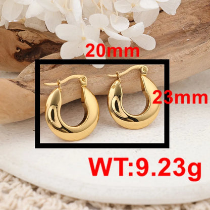 1 Pair IG Style U Shape Plating Stainless Steel Earrings