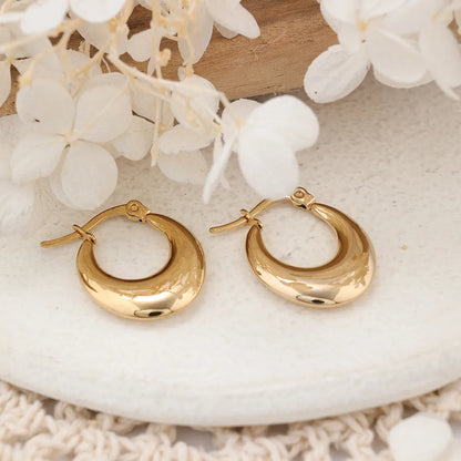 1 Pair IG Style U Shape Plating 304 Stainless Steel Hoop Earrings