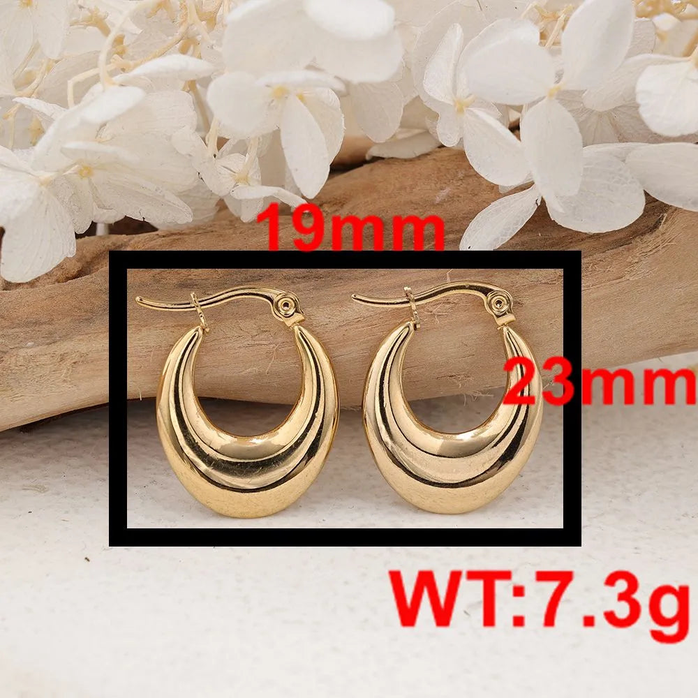 1 Pair IG Style U Shape Plating 304 Stainless Steel Hoop Earrings