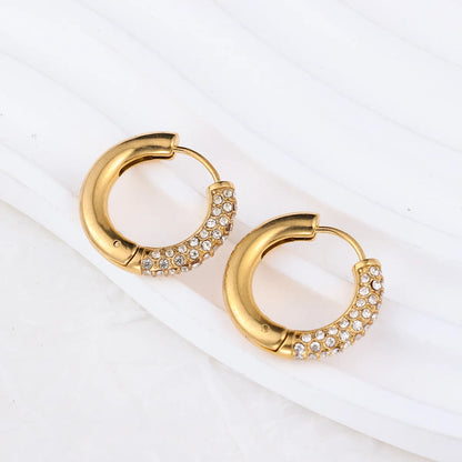 1 Pair IG Style U Shape Plating Stainless Steel Hoop Earrings