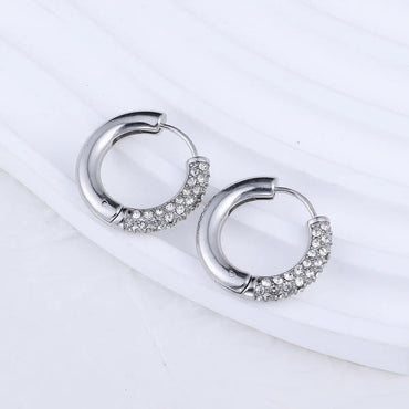 1 Pair IG Style U Shape Plating Stainless Steel Hoop Earrings