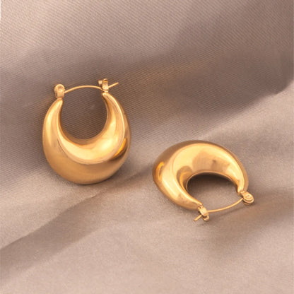 1 Pair Ig Style U Shape Plating Titanium Steel 18k Gold Plated Earrings