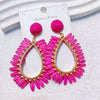 1 Pair IG Style Vacation Bohemian Water Droplets Alloy Raffia Drop Earrings