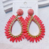 1 Pair IG Style Vacation Bohemian Water Droplets Alloy Raffia Drop Earrings