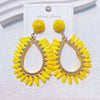 1 Pair IG Style Vacation Bohemian Water Droplets Alloy Raffia Drop Earrings