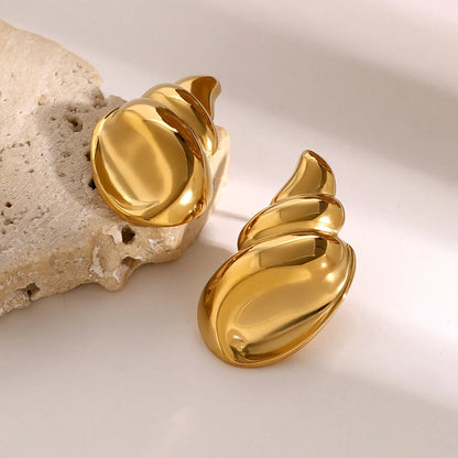 1 Pair IG Style Vacation Simple Style Conch Plating 304 Stainless Steel 18K Gold Plated Ear Studs