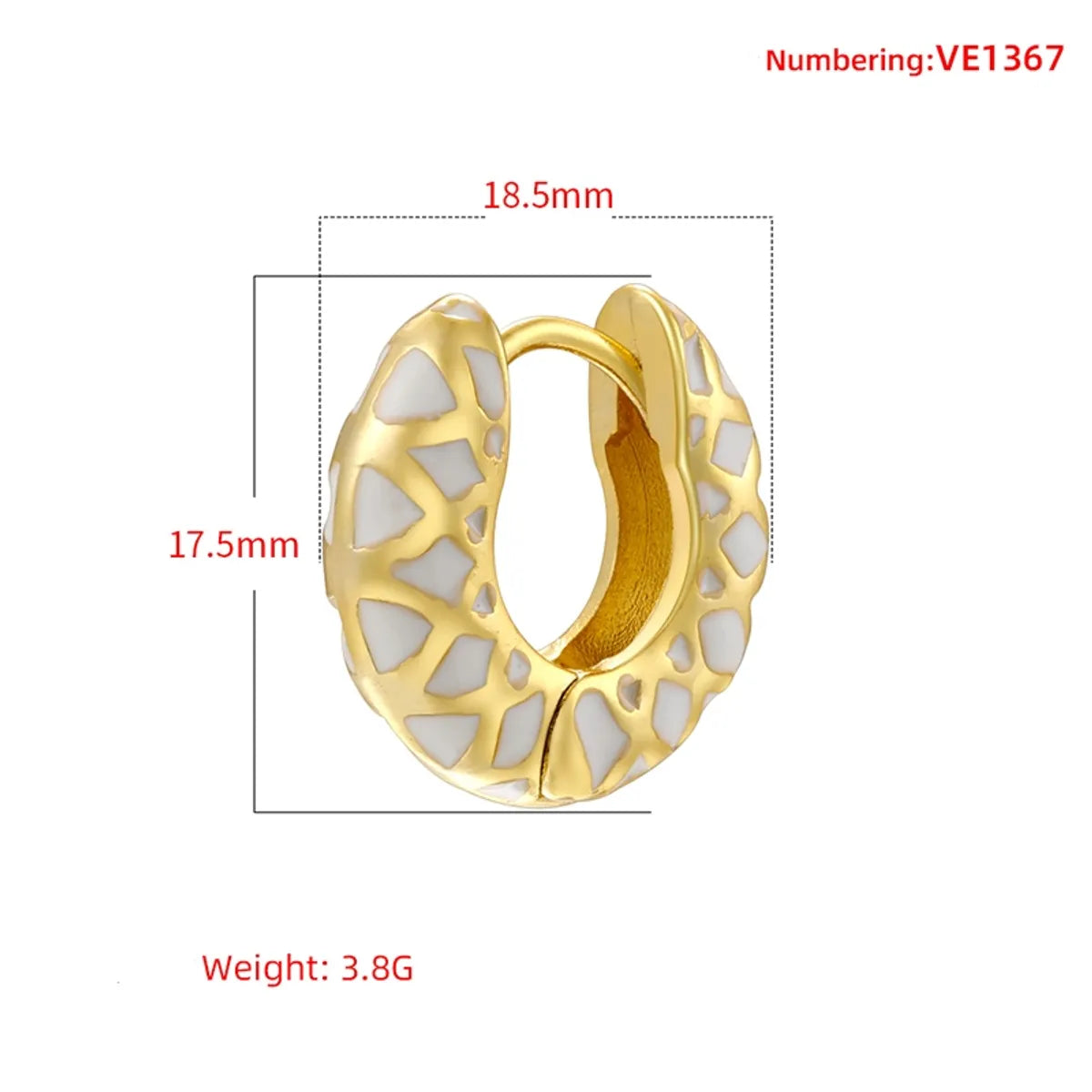 1 Pair IG Style Vacation Sweet U Shape Enamel Plating Copper 18K Gold Plated Hoop Earrings