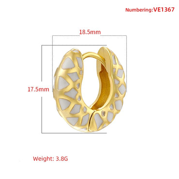 1 Pair IG Style Vacation Sweet U Shape Enamel Plating Copper 18K Gold Plated Hoop Earrings