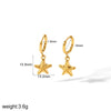 1 Pair IG Style Vacation Tropical Starfish Shell Polishing 304 Stainless Steel 18K Gold Plated Drop Earrings